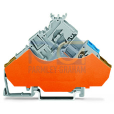 2-conductor actuator terminal block, with colored conductor entries, 2.5 mm&sup2;, gray