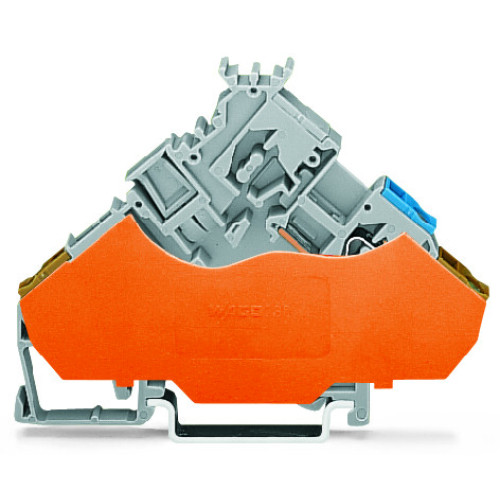 2-conductor actuator terminal block, with colored conductor entries, 2.5 mm&sup2;, gray
