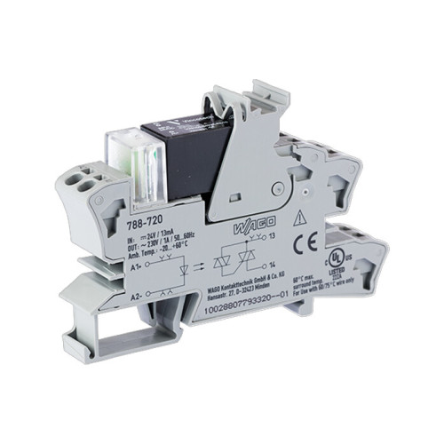 Solid-state relay module, Nominal input voltage: 24 VDC, Output voltage range: 24  240 VAC, gray