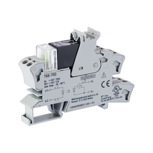 Solid-state relay module, Nominal input voltage: 24 VDC, Output voltage range: 0  24 VDC, gray