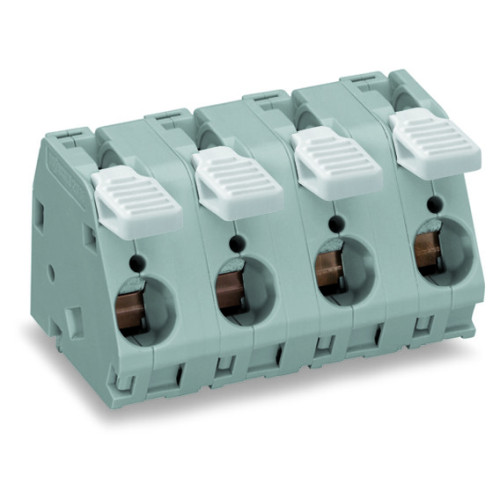 PCB terminal block, lever, 16 mm&sup2;, red