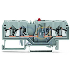 Component terminal block, 4-conductor, LED (red), gray