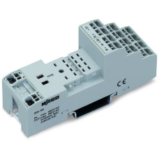 Relay socket for industrial relays; 2 and 4 changeover contacts; DIN 35 rail; FRONT-ENTRY; Push-in CC; Horizontal