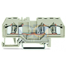 3-conductor through terminal block, 4 mm&sup2;, suitable for Ex e II applications, light gray