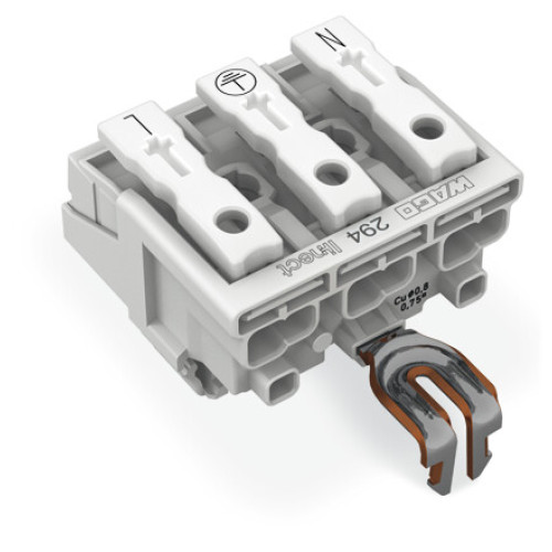 Lighting connector, push-button, external, for Linect&reg;, white