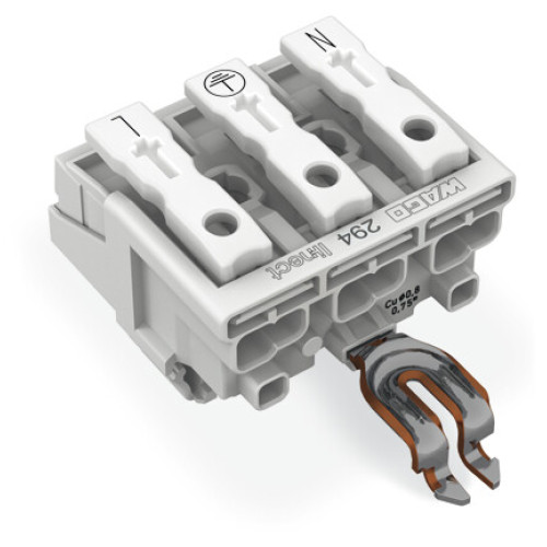 Lighting connector, push-button, external, for Linect&reg;, white