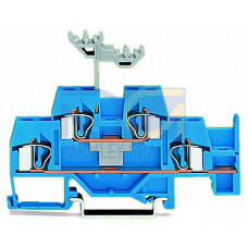 Double-deck terminal block, Through/through terminal block, with additional jumper position on lower level, blue