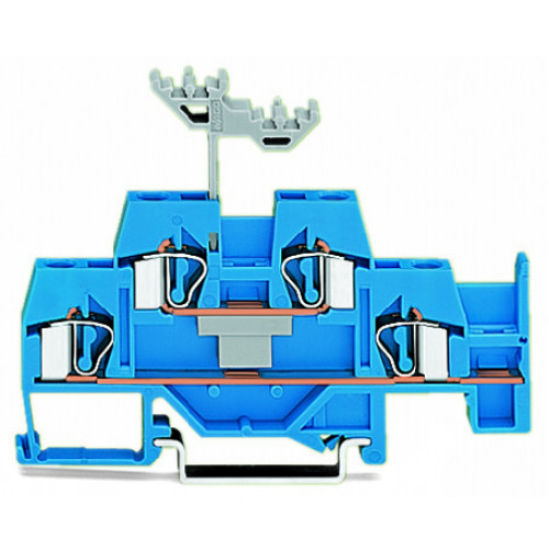 Double-deck terminal block, Through/through terminal block, with additional jumper position on lower level, blue