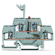 Component terminal block, double-deck, LED (red), gray
