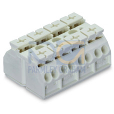 4-conductor chassis-mount terminal strip, without ground contact, 4-pole, white