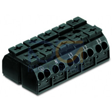 4-conductor chassis-mount terminal strip, without ground contact, PE-N-L1-L2-L3, black