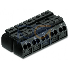 4-conductor chassis-mount terminal strip, suitable for Ex e II applications, without ground contact, black