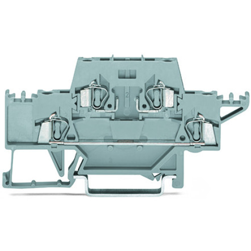 Double-deck terminal block, for DIN-rail 35 x 15 and 35 x 7.5, 2.5 mm&sup2;, gray/gray