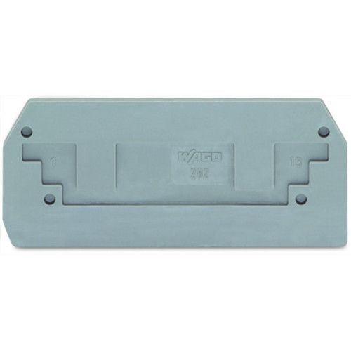 End and intermediate plate, 2.5 mm thick, gray
