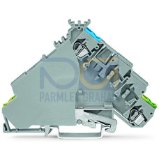 3-conductor sensor/actuator terminal block, with colored conductor entries, 2.5 mm&sup2;, gray
