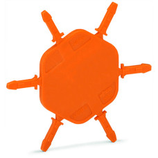 Carrier with 6 coding pins, for coding of female plugs, for carrier terminal blocks, orange