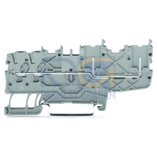 2-conductor/2-pin carrier terminal block, for DIN-rail 35 x 15 and 35 x 7.5, Push-in CAGE CLAMP&reg;, gray