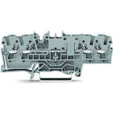 4-conductor carrier terminal block, with push-button, for DIN-rail 35 x 15 and 35 x 7.5, 2.5 mm, Pus