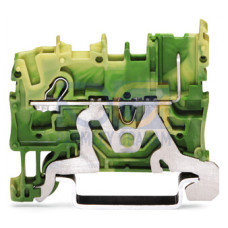 1-conductor/1-pin ground carrier terminal block, 2.5 mm&sup2;, for DIN-rail 35 x 15 and 35 x 7.5, green-yellow
