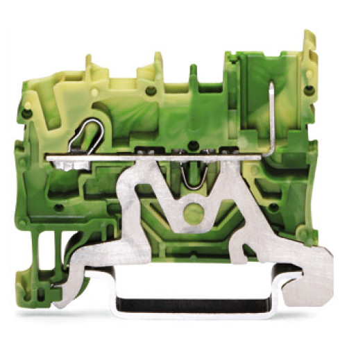 1-conductor/1-pin ground carrier terminal block, 2.5 mm&sup2;, for DIN-rail 35 x 15 and 35 x 7.5, green-yellow