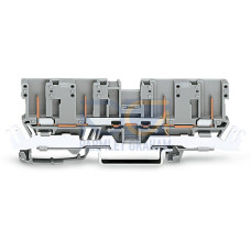 4-pin carrier terminal block, with shield contact, for DIN-rail 35 x 15 and 35 x 7.5, gray