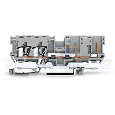 2-conductor/2-pin carrier terminal block, with shield contact, for DIN-rail 35 x 15 and 35 x 7.5, gray