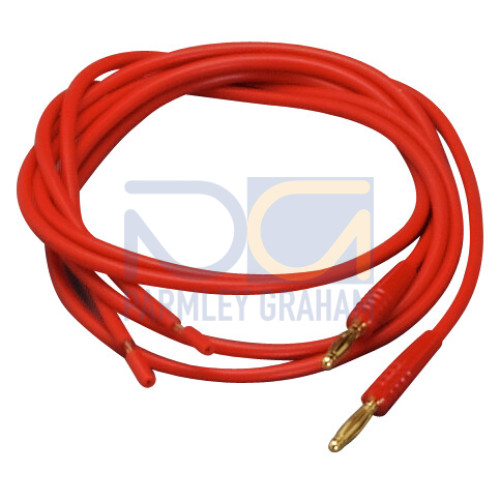 Test plug, 2 mm dia, with 500 mm cable, red