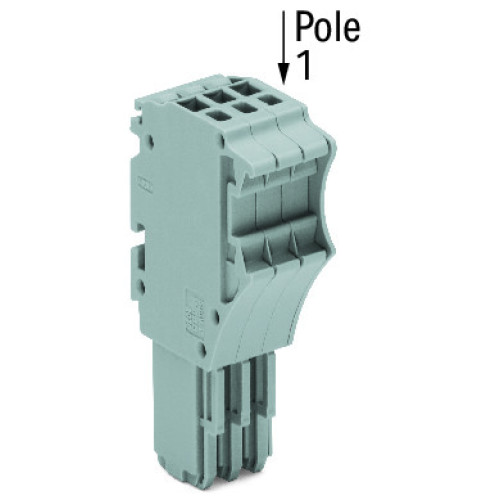 1-conductor female connector, Push-in CAGE CLAMP&reg;, 1.5 mm&sup2;, gray
