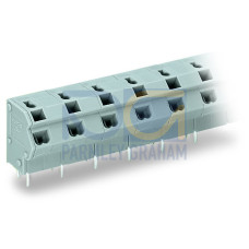 2-conductor PCB terminal block, 0.75 mm&sup2;, Pin spacing 10/10.16 mm, gray