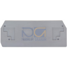 End and intermediate plate, 2.5 mm thick, gray