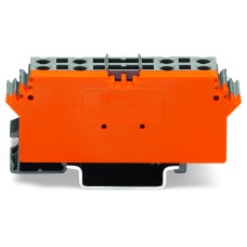 Terminal Block For Pluggable Modules, Marking Plate With 4-Conductor Terminal Blocks Gray