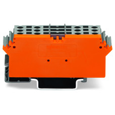 Terminal Block For Pluggable Modules, Marking Plate With 4-Conductor Terminal Blocks Gray