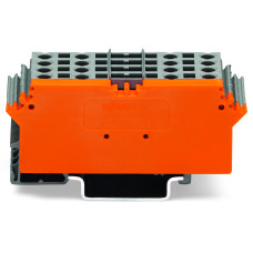 Terminal Block For Pluggable Modules, Marking Plate With 4-Conductor Terminal Blocks Gray