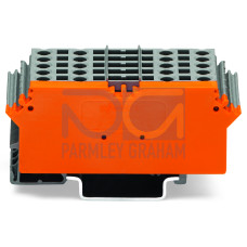 Terminal block for pluggable modules, 10-pole, with 4-conductor terminal blocks, gray