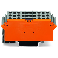 Terminal Block For Pluggable Modules, Marking Plate With 4-Conductor Terminal Blocks Gray