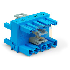 3-way distribution connector, 5-pole, Cod. I, blue