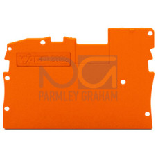 End and intermediate plate, 1 mm thick, orange