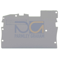 End and intermediate plate, 1 mm thick, gray