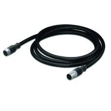 Sensor/Actuator cable, M12A socket, straight, M12A plug, straight, 4-pole, Length: 2 m