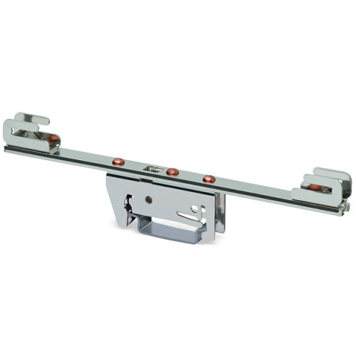 Busbar carrier, for busbars Cu 10 mm x 3 mm, both sides, straight, silver-colored