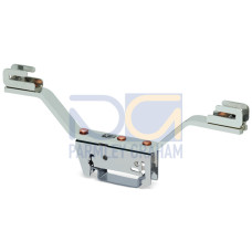 Busbar carrier, for busbars Cu 10 mm x 3 mm, both sides, angled, silver-colored