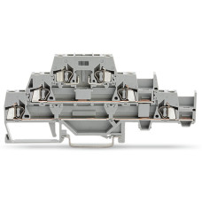 Triple-deck terminal block, with additional jumper position on lower level, for DIN-rail 35 x 15 and 35 x 7.5, gray/gray/gray