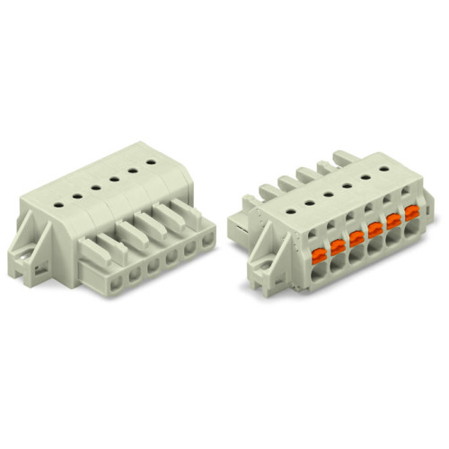 1-conductor female connector, push-button, Push-in CAGE CLAMP&reg;, light gray