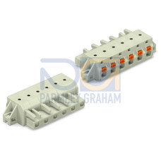 1-conductor female connector, push-button, Push-in CAGE CLAMP&reg;, light gray