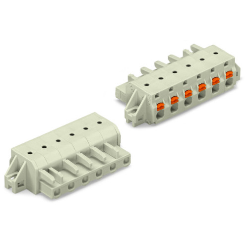 1-conductor female connector, push-button, Push-in CAGE CLAMP&reg;, light gray