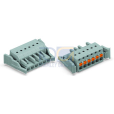 1-conductor female connector, push-button, Push-in CAGE CLAMP, 2.5 mm, Pin spacing 5 mm, 2-pole, Lat