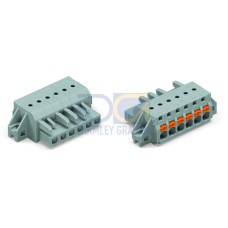 1-conductor female connector, push-button, Push-in CAGE CLAMP&reg;, gray