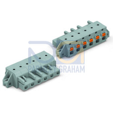 1-conductor female connector, push-button, Push-in CAGE CLAMP&reg;, gray