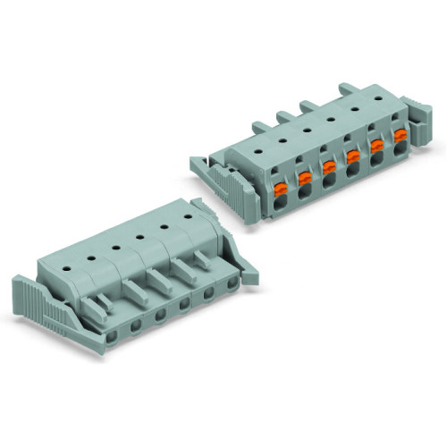 1-conductor female connector, push-button, Push-in CAGE CLAMP&reg;, gray