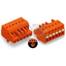 1-conductor female connector, push-button, Push-in CAGE CLAMP&reg;, orange